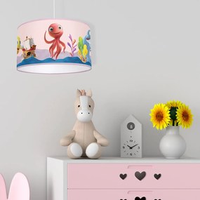 Detské závesné svietidlo Lola, 1x plastové tienidlo so vzorom, p