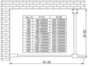 Erga Paris, sprchová zástena Walk-In 80x200 cm s poličkou a vešiakom na uteráky, 8mm číre sklo, čierny profil, ERG-V02-PARIS-080x200-CL-BK-BAR