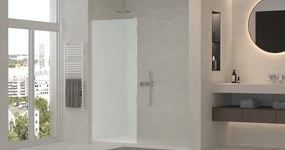 Erga Paris, sprchová zástena Walk-In 110x200 cm, 8mm sklo námraza, biely profil, ERG-V02-PARIS-110x200-FR-WH