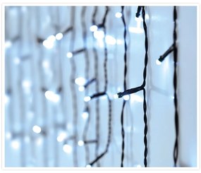 Svetelná reťaz Padajúci dážď 12 m, 360 LED, studená biela, 12 m