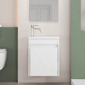 Závesná skrinka s umývadlom Houseland Mavon 40 cm biela