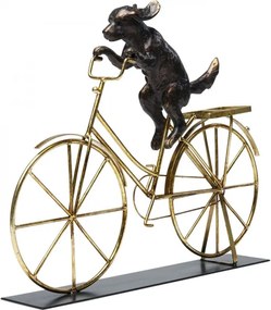 KARE DESIGN Sada 2 ks Dekoratívny predmet Dog With Bicycle 35,5 × 44 × 7,5 cm