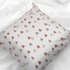 Polášek Bavlnená obliečka na vankúšik - Hnedé srdiečka | 70 x 90 cm