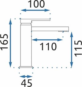 Rea Verso, umývadlová batéria h-165, zlatá matná, REA-B6555