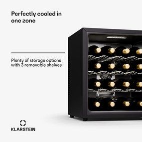 Klarstein Silent Vino 16 Uno, Chladnička na víno, 1 zóna / 16 fliaš