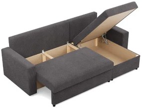 Rohová rozkladacia sedačka NEO Poso tmavosivá