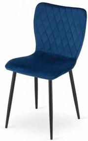 Zamatová jedálenská stolička RIO modrá