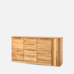 Komoda London 46 180 cm z masívu s LED osvetlením dub prírodný