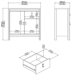 Čierna nízka komoda 82x80 cm Madrid – Tvilum