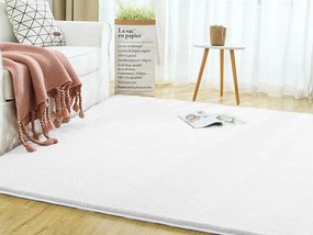 Biely koberec Rabbit s efektom králičej kožušiny – obdĺžnik Rozmer: 100x150 cm