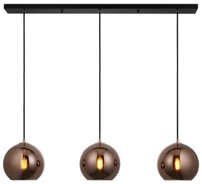 Endon 102929 - Luster na lanku BOLI 3xE27/10W/230V čierna/dymová hnedá