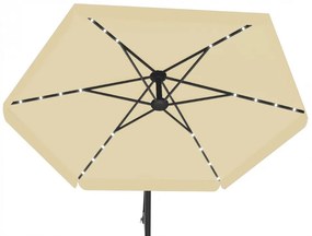 Záhradný slnečník s LED osvetlením 3 m - Béžový