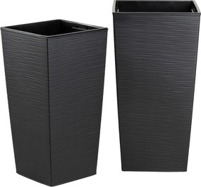 Plastový květináč Porto Riflo 67,7x35x35 cm černý