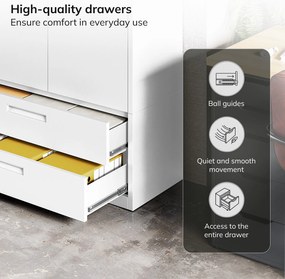 Megan Biały - szuflada podwójna 195 cm