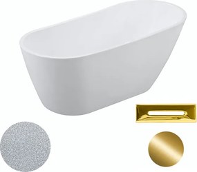 Besco Akrylátová voľne stojaca vaňa Melody Glam S 150x80 (170x80) BESCO-Typ výpuste: Click-Clack s prepadom, grafit, BESCO-Rozmery: 150x80, BESCO-Far…