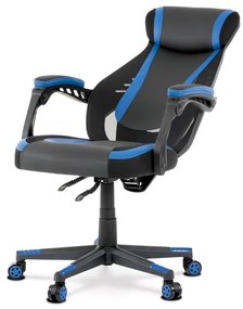 BONTEC Herné kreslo, hojdací mechanizmus, čierna ekokoža, KA-Y213 BLUE Farba: Šedá