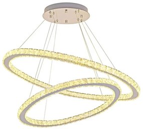 LED Stmievateľný luster na lanku LED/160W/230V 3000-6500K strieborná + DO