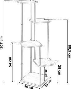 Stojan na květiny Marlon 107 cm černý/hnědý