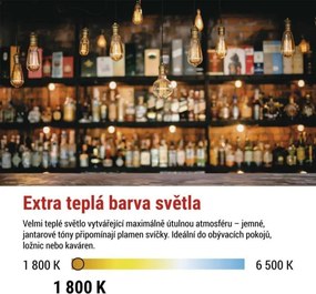 LED žiarovka DECO dymová G125 teplá biela