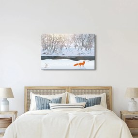 Obraz - Líška v zimnej krajine (90x60 cm)