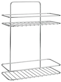 Závesná oceľová kúpeľňová polička bez vŕtania v lesklo striebornej farbe Luxy – Metaltex