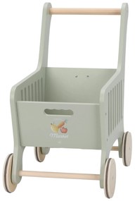 Nákupný vozík s doplnkami drevený