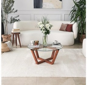 Konferenčný stolík LOTUS 35x75 cm hnedá/číra