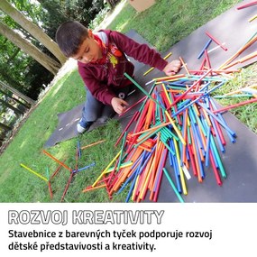 Zaparkorun Kreatívna detská modelovacia stavebnica - skladacie tyčky - 500 dielikov