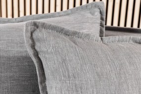 Rohová sedačka HEAVEN 255 cm ľanová látka sivá