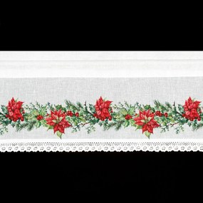 KRÁTKA VIANOČNÁ ZÁCLONA NA PÁSKE XMAS5 150X30 CM VZOROVANÁ
