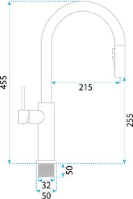 Rea Master, vysoká kuchynská batéria s výsuvným výtokom, medená matná, REA-B7203