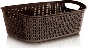 Úložný košík 3 l, hnedý, ratanový vzhľad%