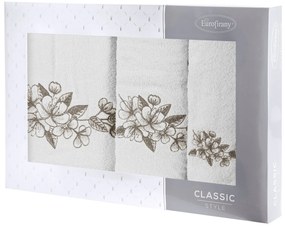 EUROFIRANY FROTÉ UTERÁK SOFIA SADA 1KS 30X50 CM, 1KS 50X90 CM, 1KS 70X140 CM KRÉMOVÁ