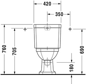 Duravit 1930 - WC kombi misa, odpad vodorovný, biela 0227090000