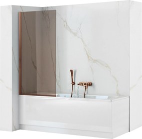Vaňová zástena REA ELEGANT 80 cm, kartáčovaná meď/hnedá dymová