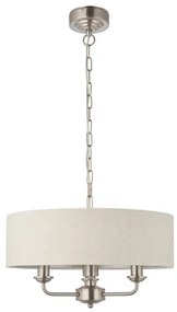 Endon 94361 - Luster na reťazi HIGHCLERE 3xE14/40W/230V béžová/matný chróm