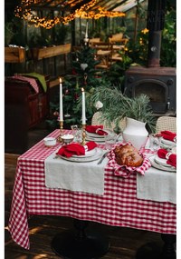 Ľanový obrus 140x140 cm Red Gingham – Linen Tales