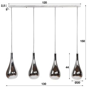 Luster 83-08 4 x Ø20cm Chromed glass  - Komfort-nábytok