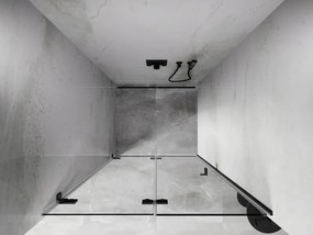Mexen, Mexen Lunar-F skladacie ľavé sprchové dvere 85 cm, priehľadné, pištoľovo šedé kartáčované - 836-085-000-66-00-L