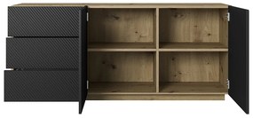Komoda Asha 167 cm na sokli - artisan / čierny mat