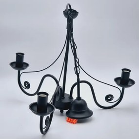 Luster na reťazi DONATO 3xE14/40W/230V čierna