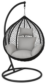 Závěsné houpací křeslo Houseland Luna XL černé