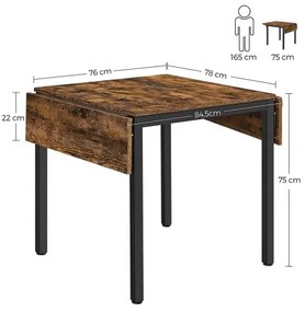 Rozkladací jedálenský stôl ELDUR hnedý/čierny