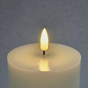 DECOLED LED sviečka, vosková, 7,5 x 10 cm, biela