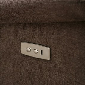 TV a relaxačné kreslo s elektrickým ovládaním, poťah hnedá látka TV-925 BR2
