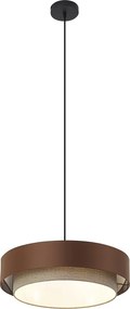 Moderné závesné svietidlo tmavý bronz s sivohnedou farbou 50 cm 3-Lights - Drum Duo