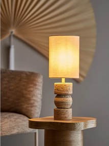 Kamenná stolová lampa v prírodnej farbe s textilným tienidlom (výška 53 cm) Marci – Bloomingville