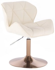 LuxuryForm DESIGN Stolička MILANO na zlatom tanieri - krémová