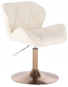 LuxuryForm DESIGN Stolička MILANO na zlatom tanieri - krémová