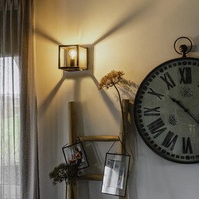 Priemyselná nástenná lampa čierna - Cage